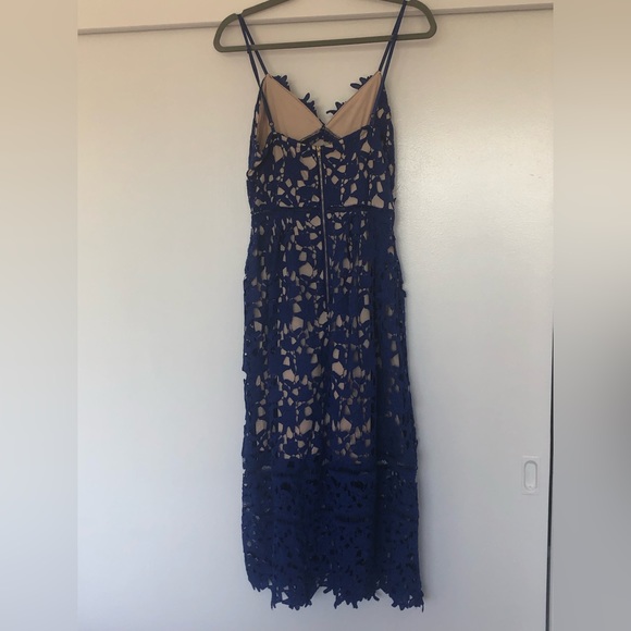 Blue Lace Overlay Dress - Picture 2 of 4
